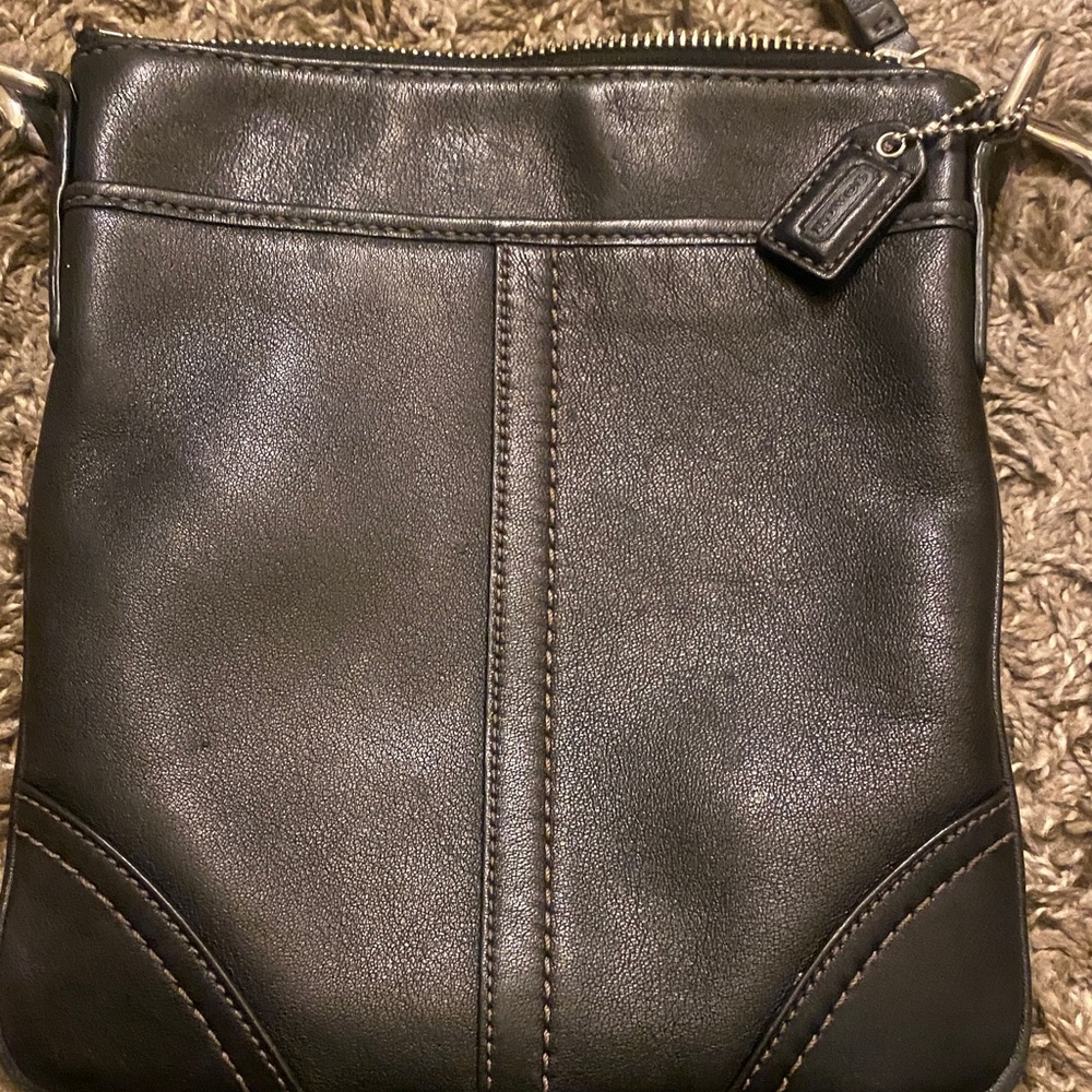 Coach Black Leather Crossbody Bag - Picture 2 of 8